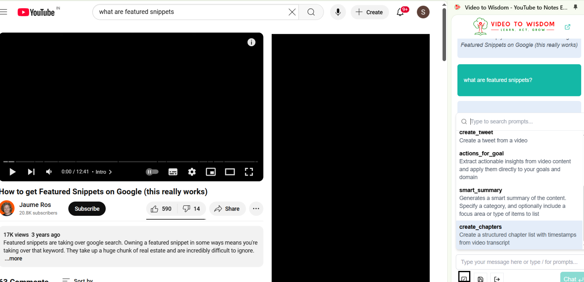 check the create chapters built in prompt